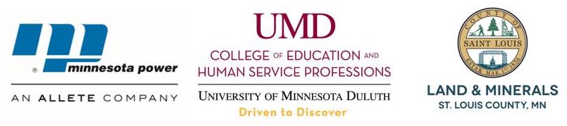 Minnesota Power logo; UMD College of Education and Human Service Professions wordmark; St. Louis County MN Land and Minerals logo